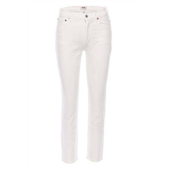 NEW AGOLDE willow mid rise slim crop jeans in sour cream - Picture 1 of 4